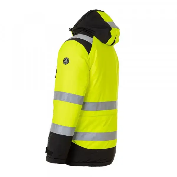 Зимняя сигнальная куртка-парка BRODEKS KW217, желтый/черный 
