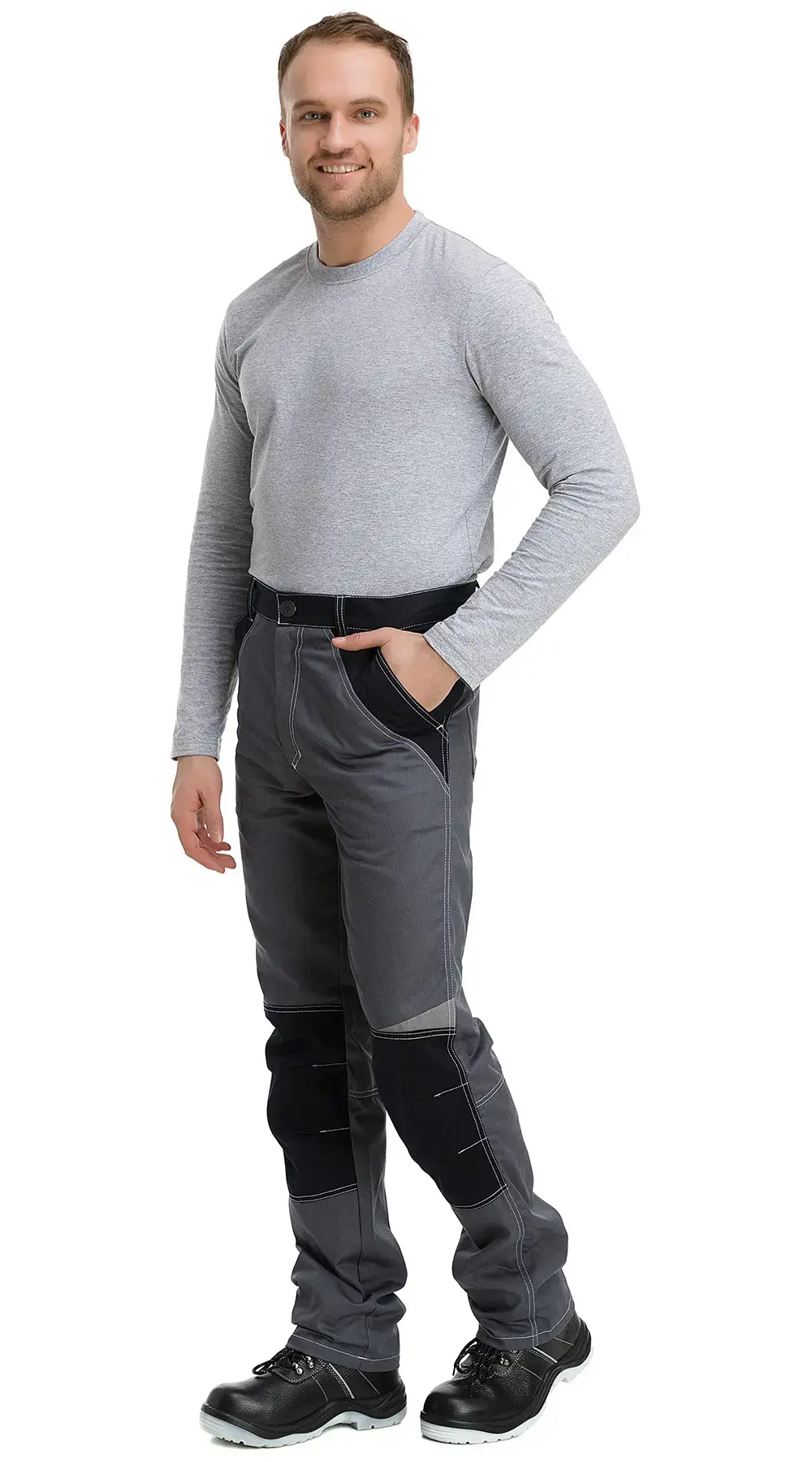 Костюм рабочий мужской летний RONTA KS908 с брюками темно-серый, черный