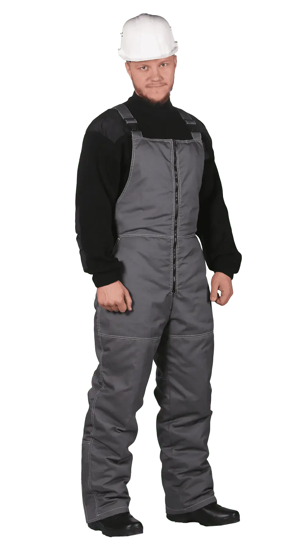 Полукомбинезон рабочий мужской утепленный зимний RONTA PL581 темно-серый