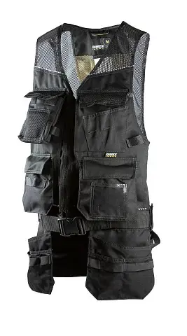 Жилет рабочий мужской летний RONTA JT903 с навесными карманами черный