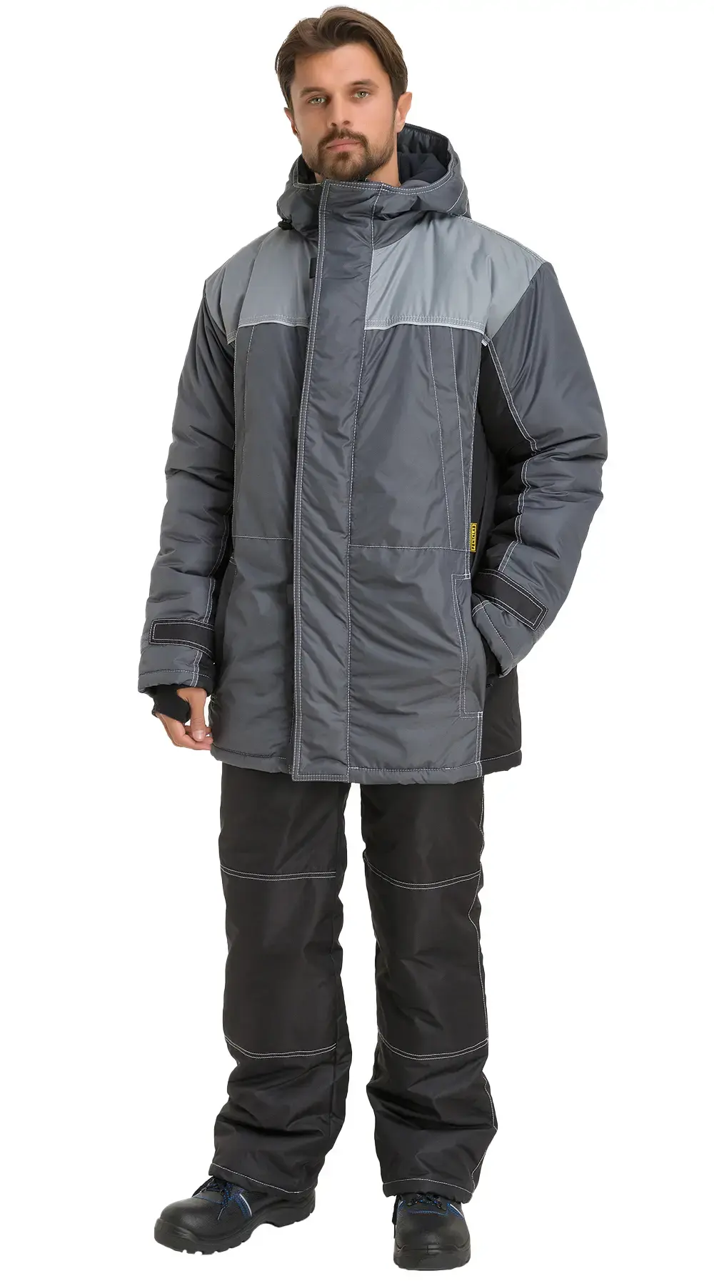 Куртка рабочая мужская зимняя утепленная RONTA KR930 темно-серая, черная, светло-серая