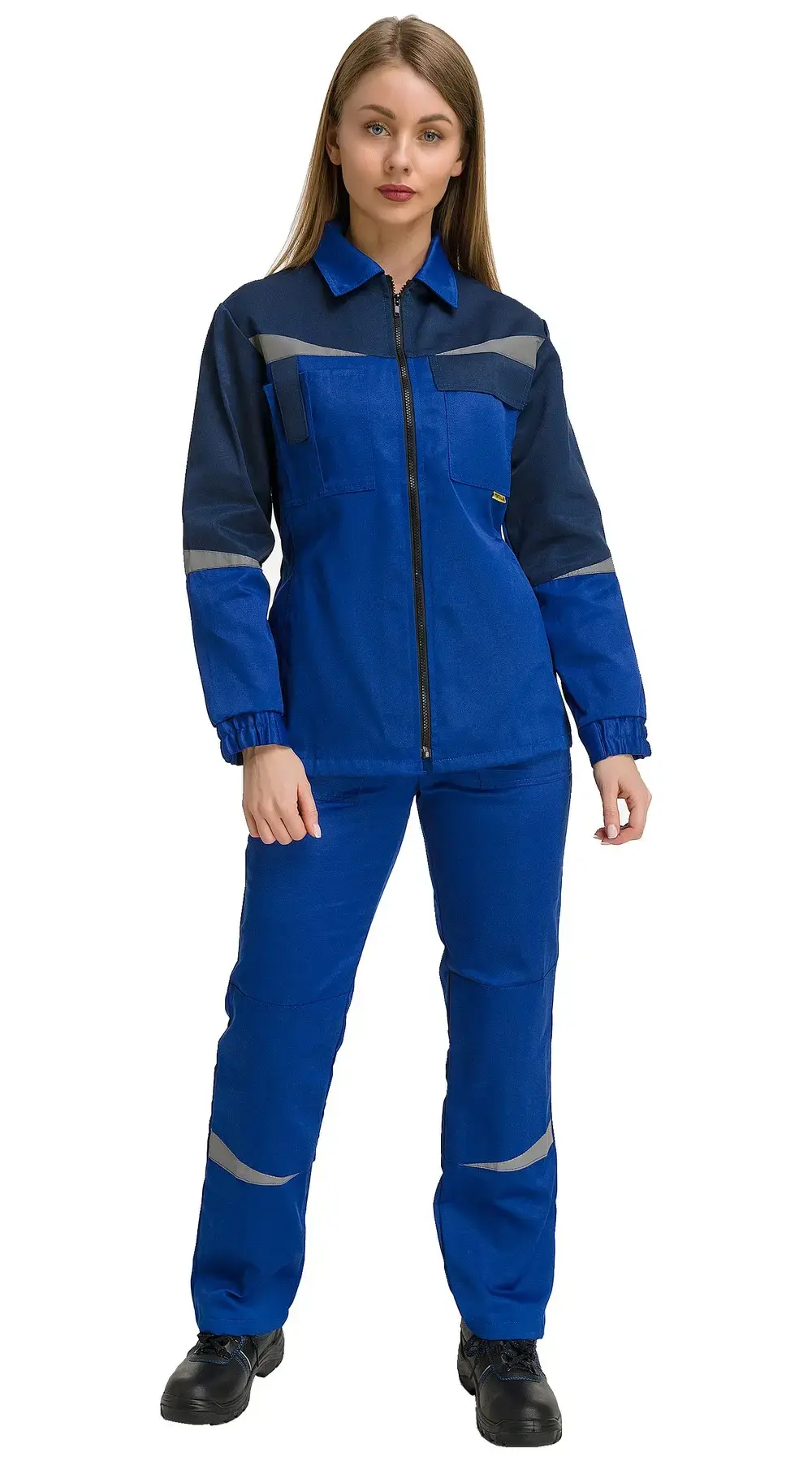 Костюм рабочий женский летний RONTA KS625 с брюками васильковый, темно-синий