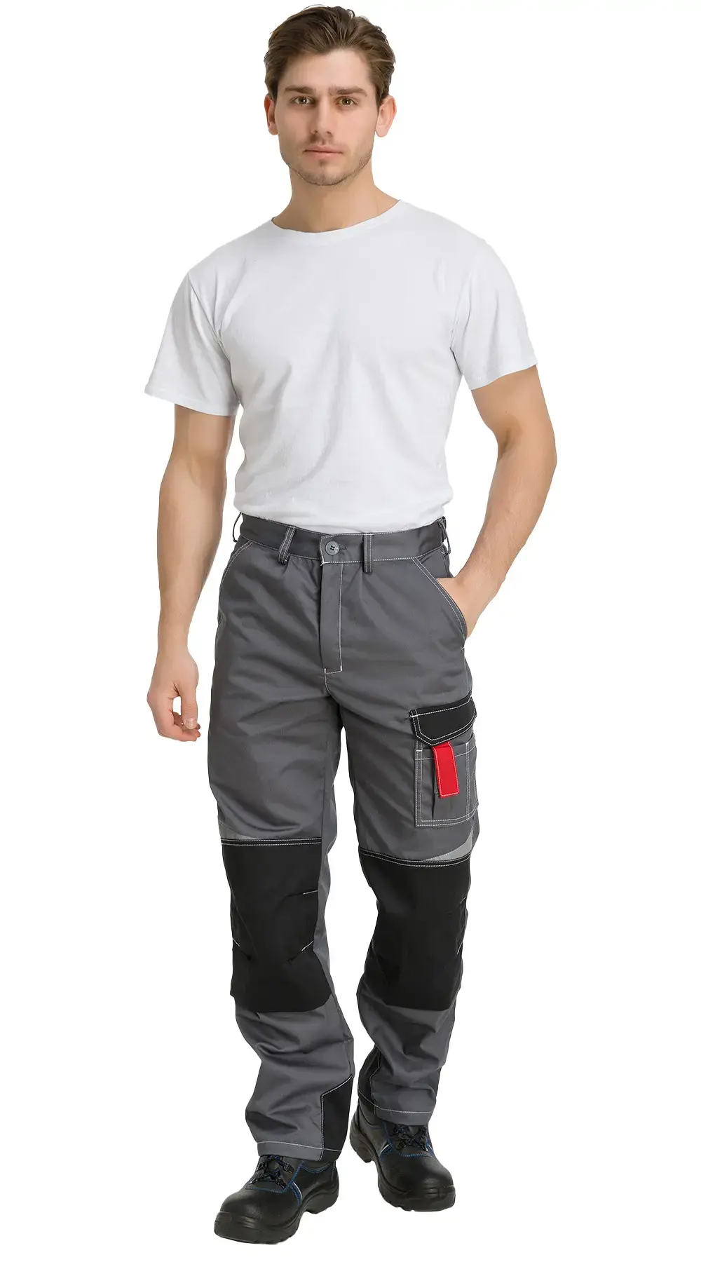 Брюки рабочие мужские летние RONTA BR206 темно-серые, черные, красные
