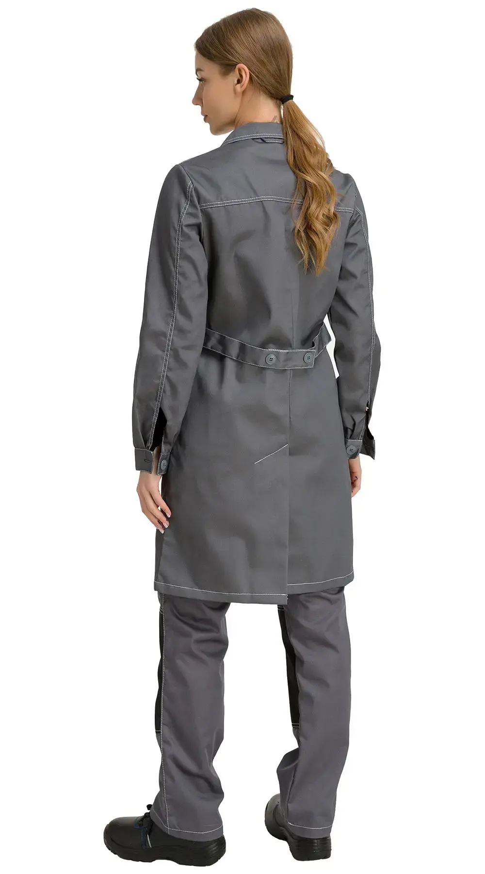 Халат рабочий женский летний RONTA HL101 темно-серый, светло-серый