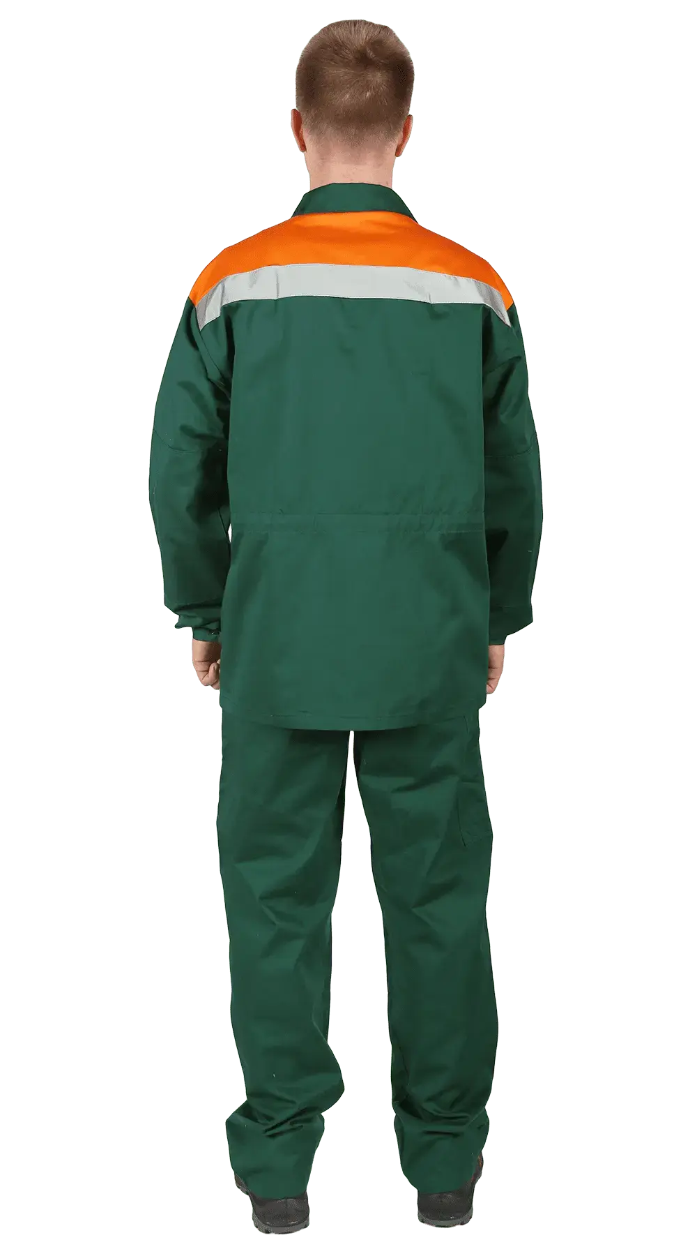 Костюм рабочий мужской летний RONTA KSVOLGA с полукомбинезоном темно-зеленый, оранжевый