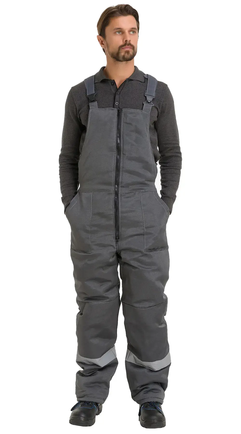 Полукомбинезон рабочий мужской зимний утепленный RONTA PL241 темно-серый