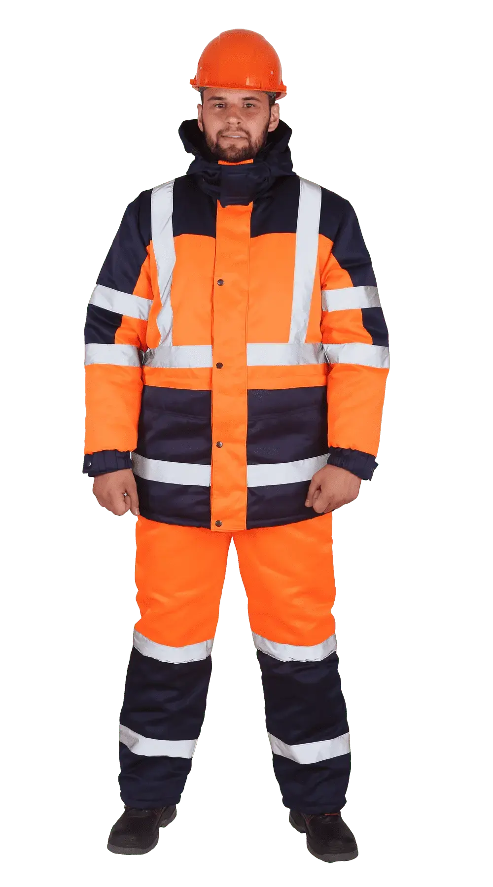 Костюм рабочий мужской утепленный зимний RONTA KSMODUL темно-синий, оранжевый