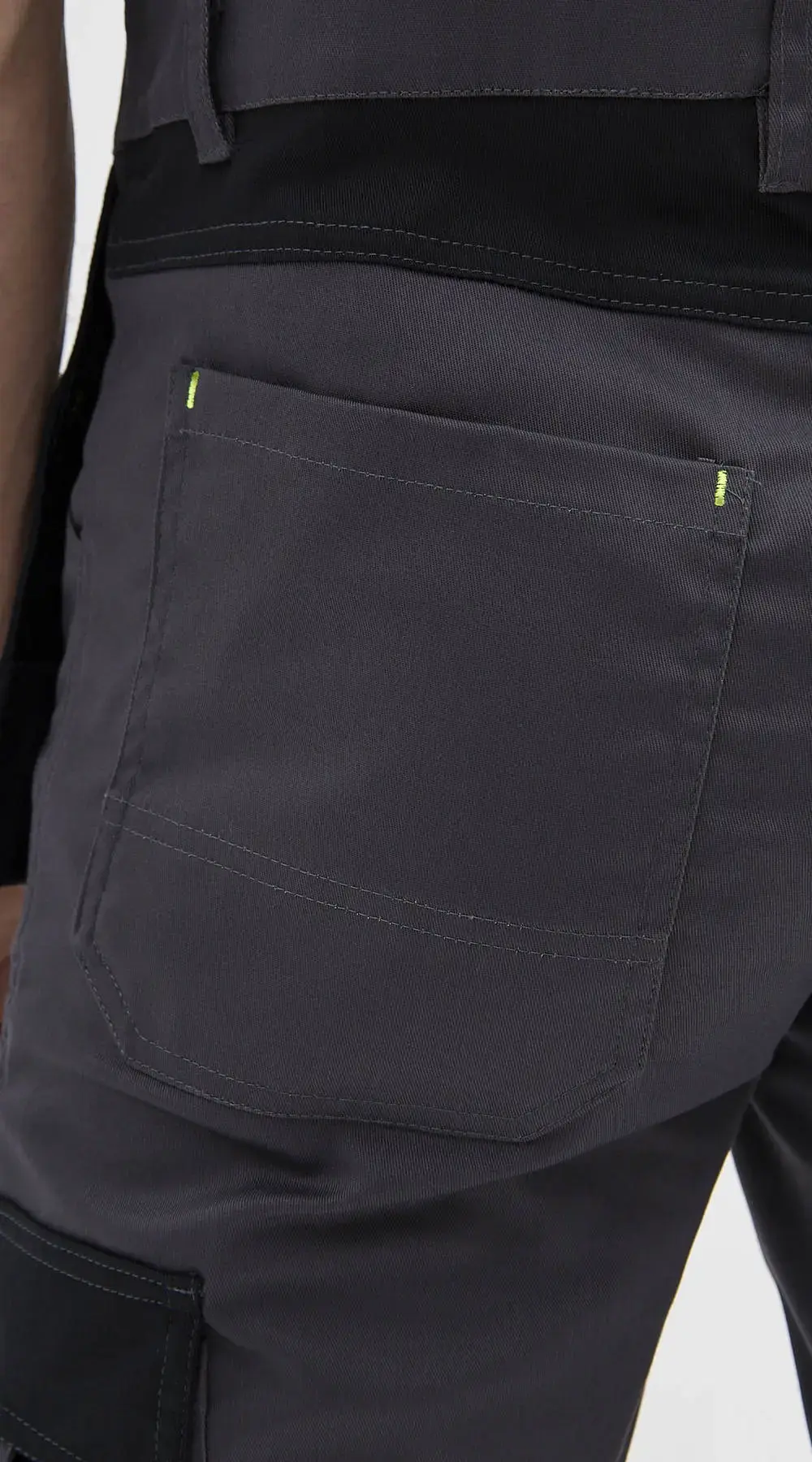 Полукомбинезон рабочий мужской летний RONTA PL813 темно-серый, черный, лаймовый