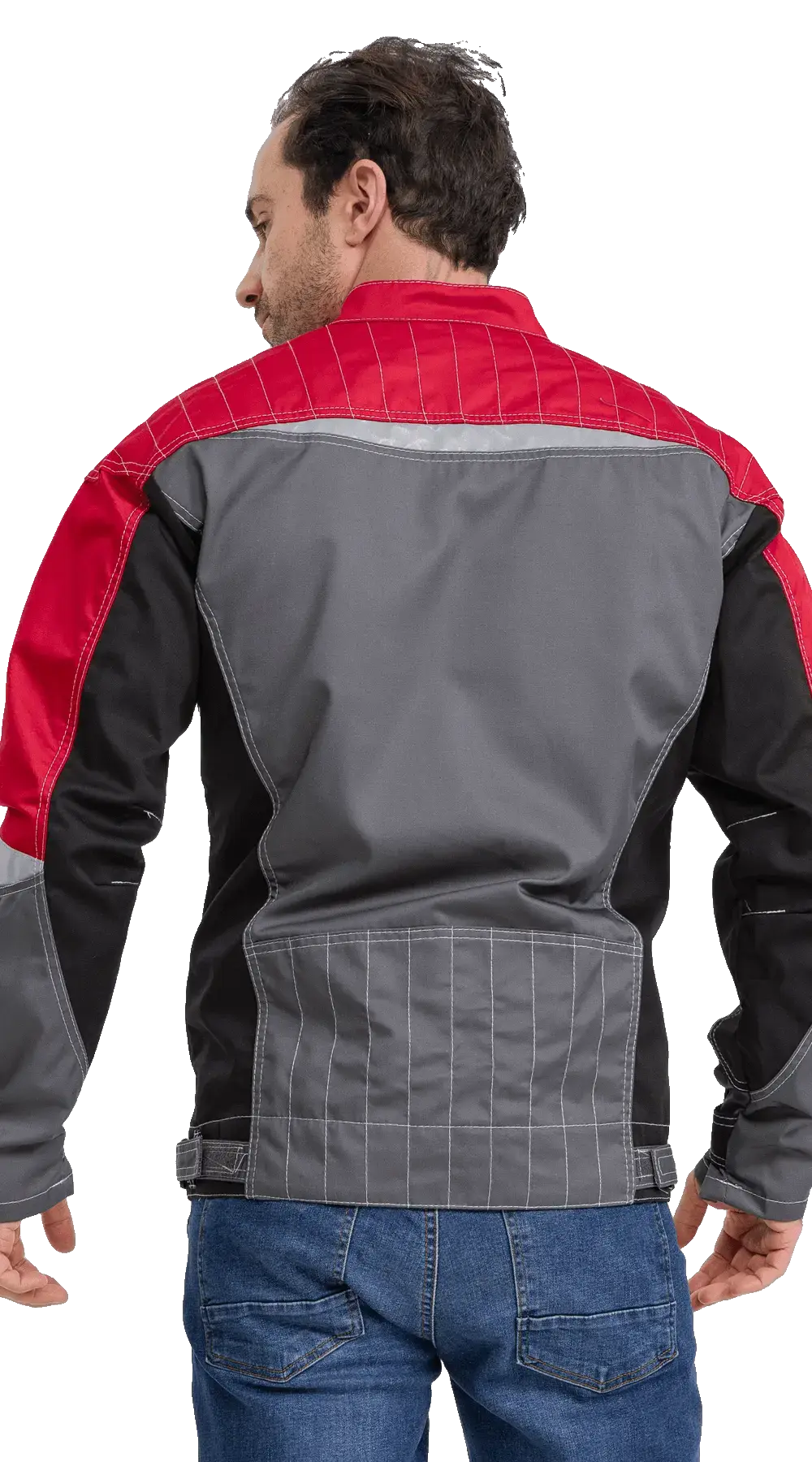 Куртка рабочая мужская летняя RONTA KR206 темно-серый, черный, красный