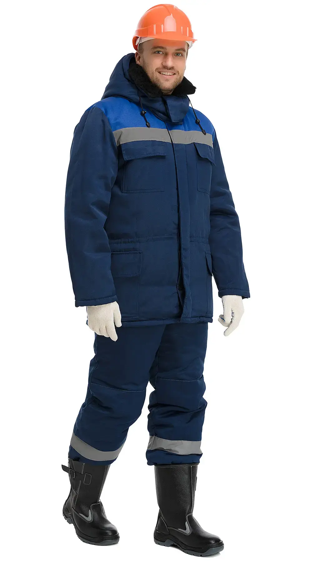 Куртка рабочая мужская зимняя утепленная RONTA KR951 темно-синяя, васильковая