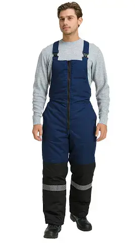 Полукомбинезон рабочий мужской зимний утепленный RONTA PL581 с СОП темно-синий, серый, черный) Полукомбинезон рабочий мужской зимний утепленный RONTA PL581 с СОП темно-синий, серый, черный)