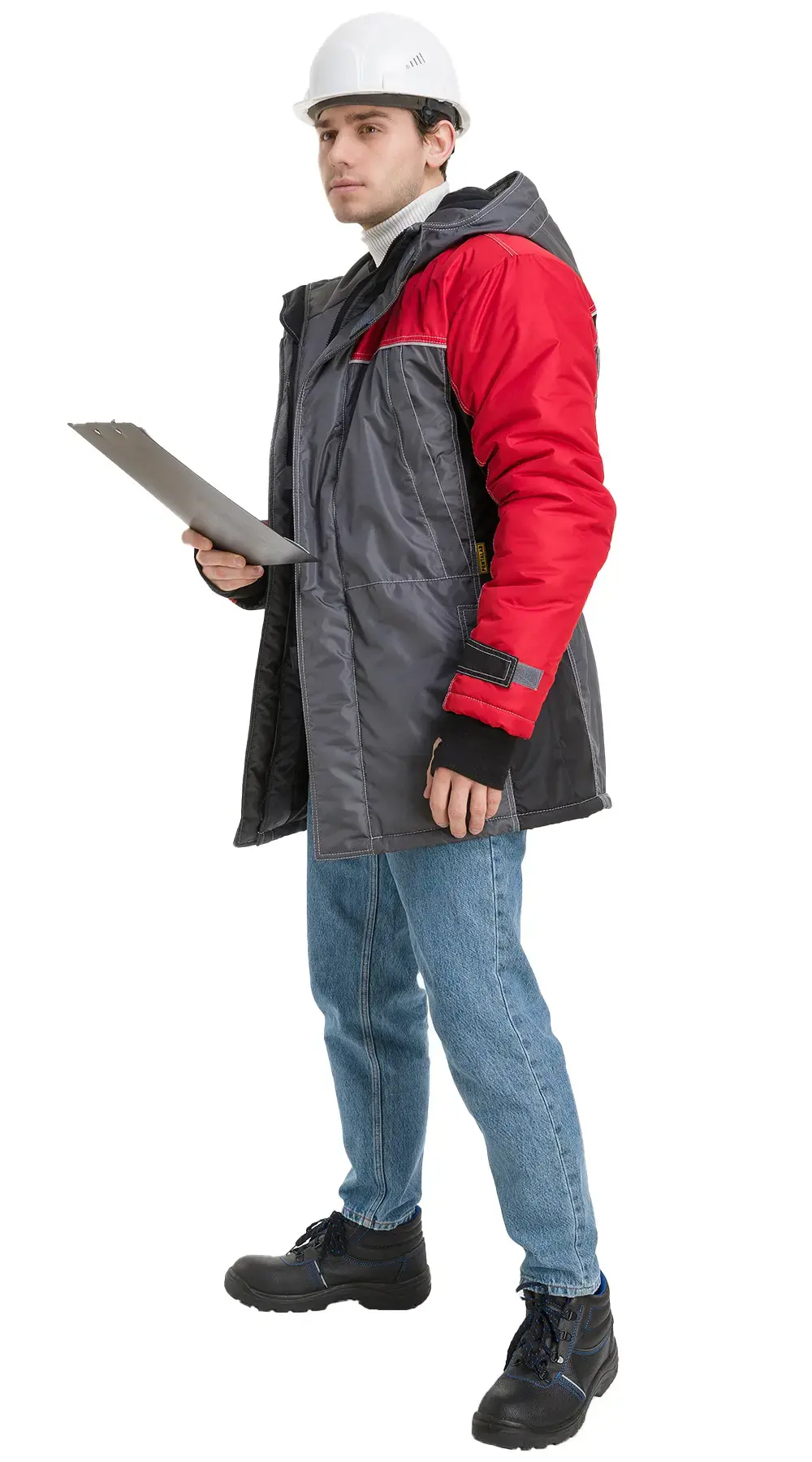 Куртка рабочая мужская зимняя утепленная RONTA KR930 темно-серая, черная, красная