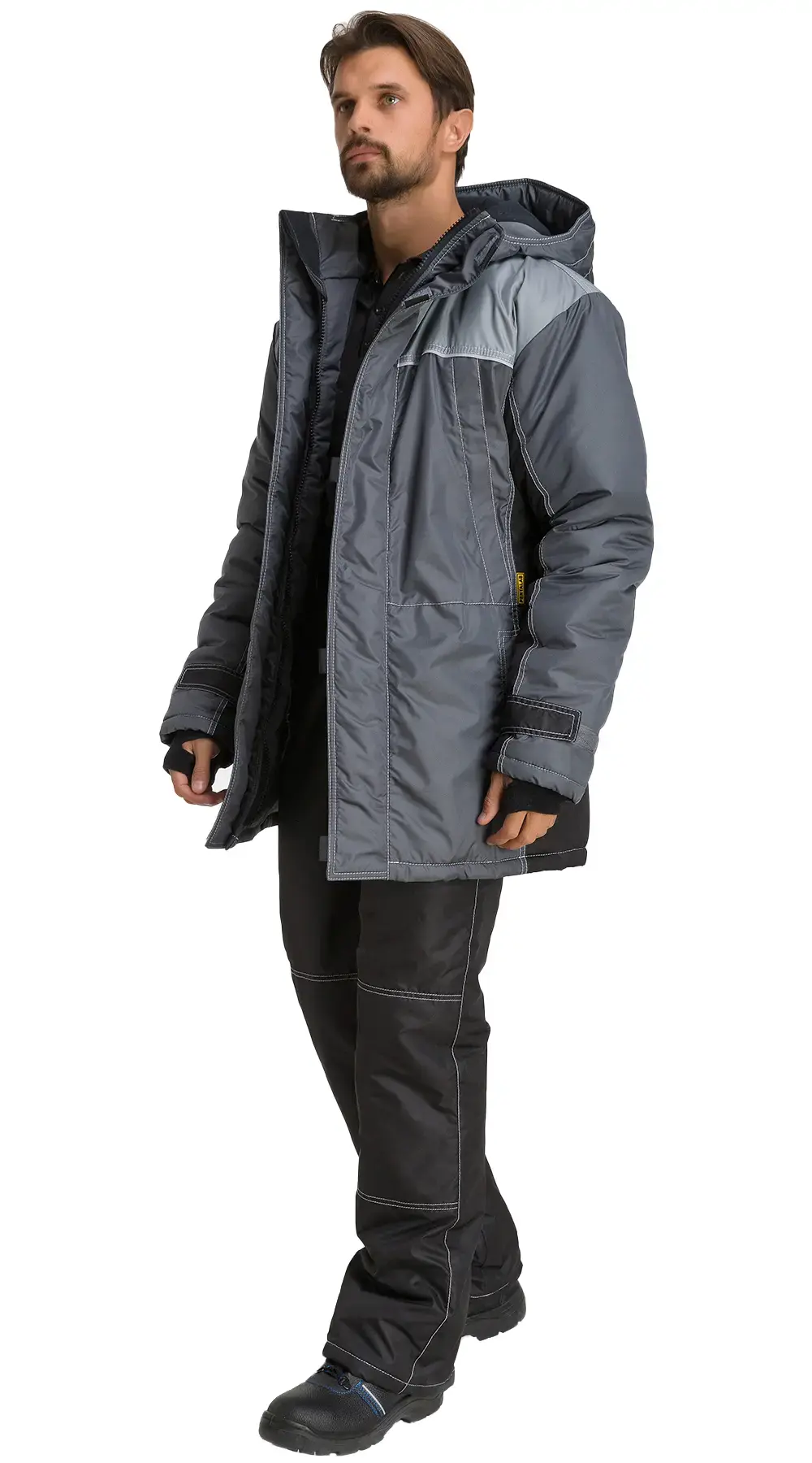 Куртка рабочая мужская зимняя утепленная RONTA KR930 темно-серая, черная, светло-серая