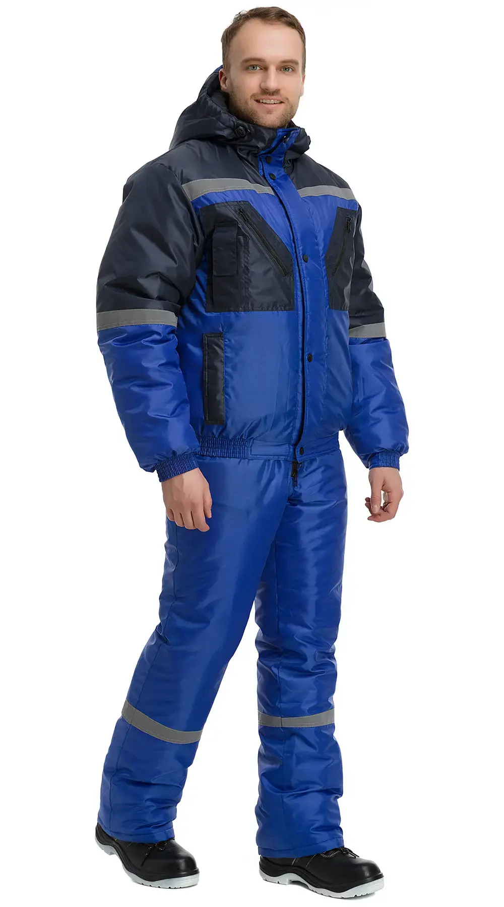 Куртка рабочая мужская зимняя утепленная RONTA KR634 васильковый, темно-синий