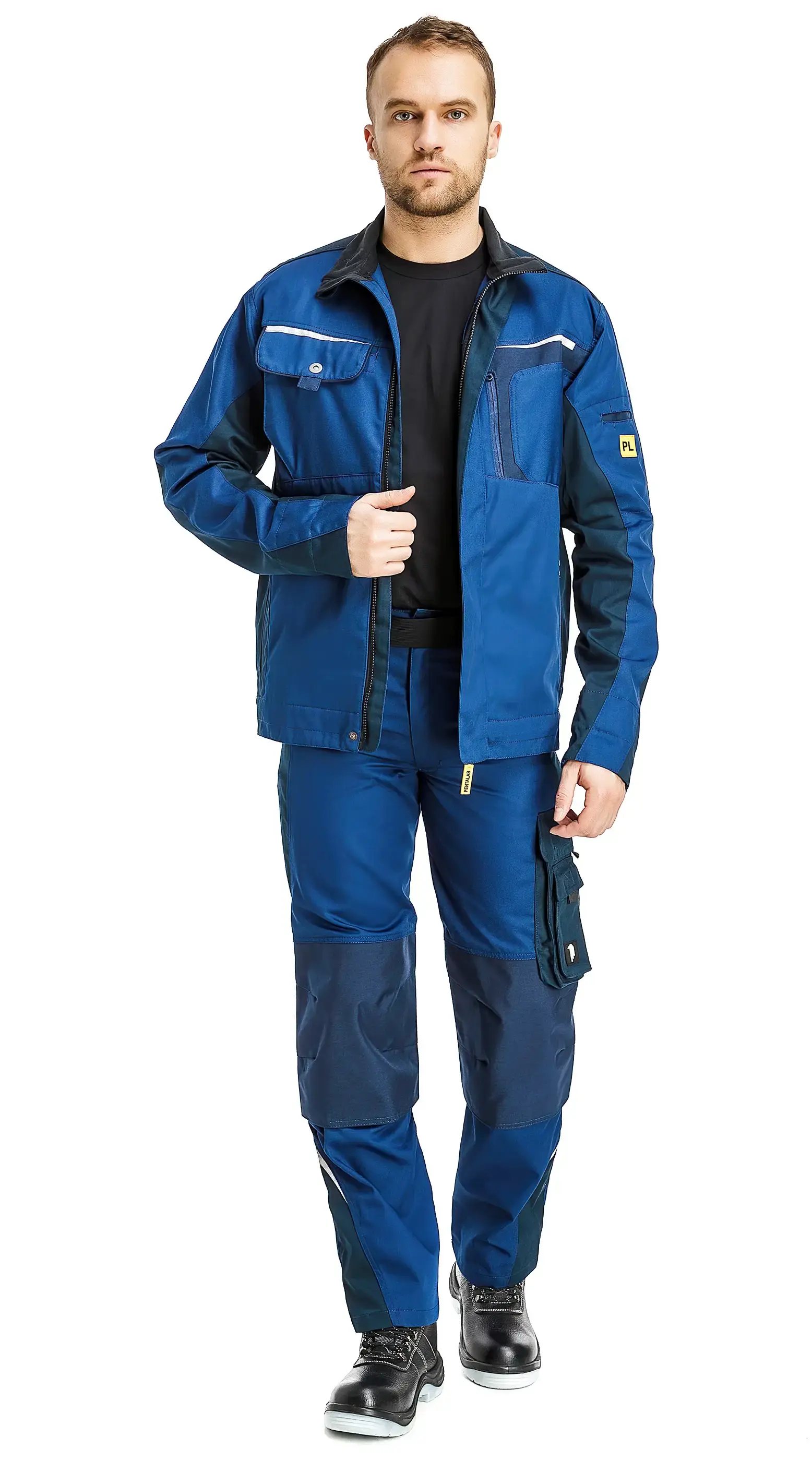 Костюм рабочий мужской летний RONTA KS2020 с брюками светло-синий, темно-синий