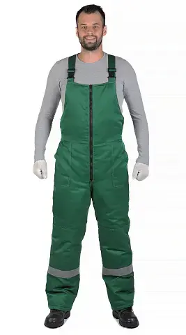 Полукомбинезон рабочий мужской зимний утепленный RONTA PL241 темно-зеленый