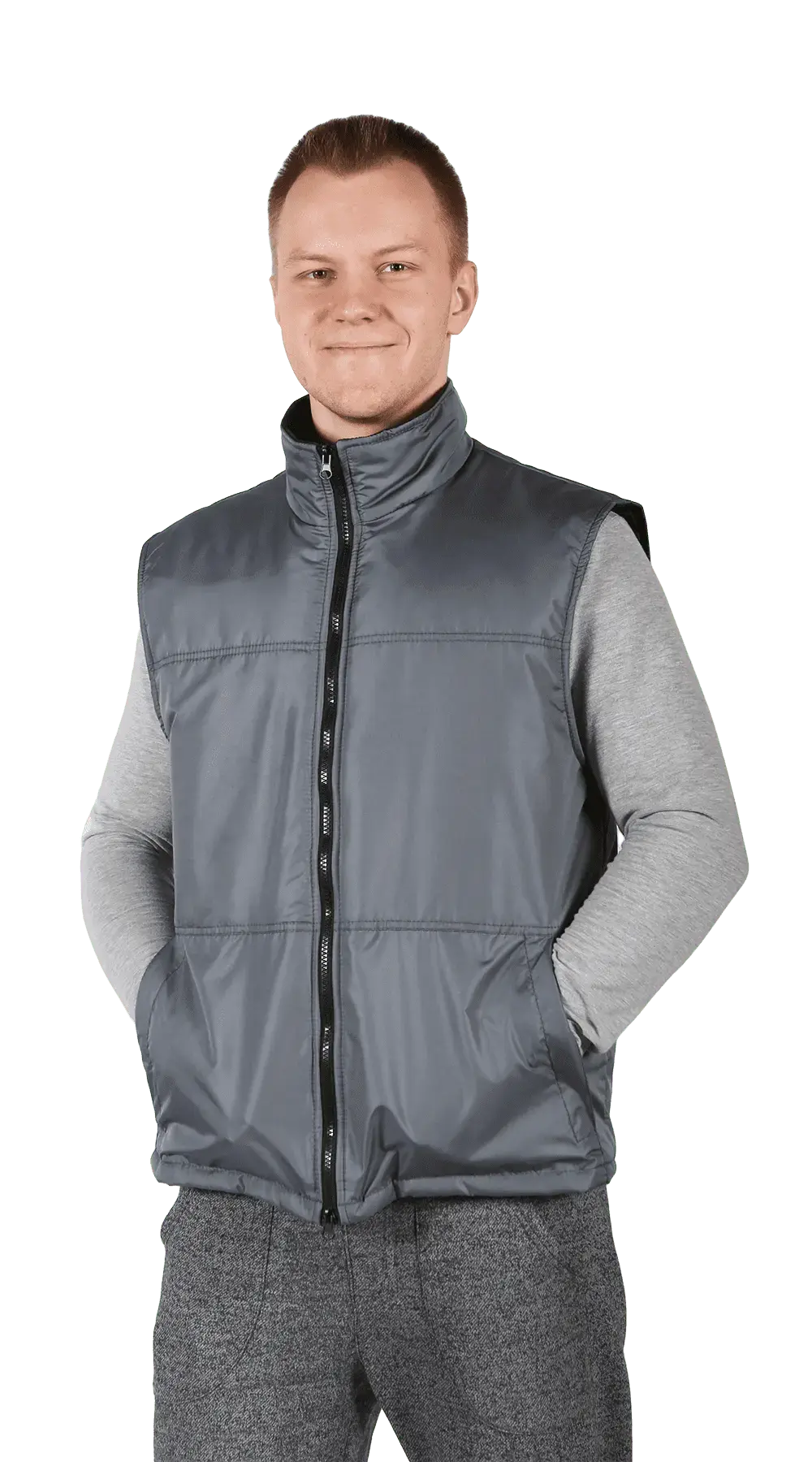 Жилет рабочий мужской утепленный зимний RONTA JT555 серый 