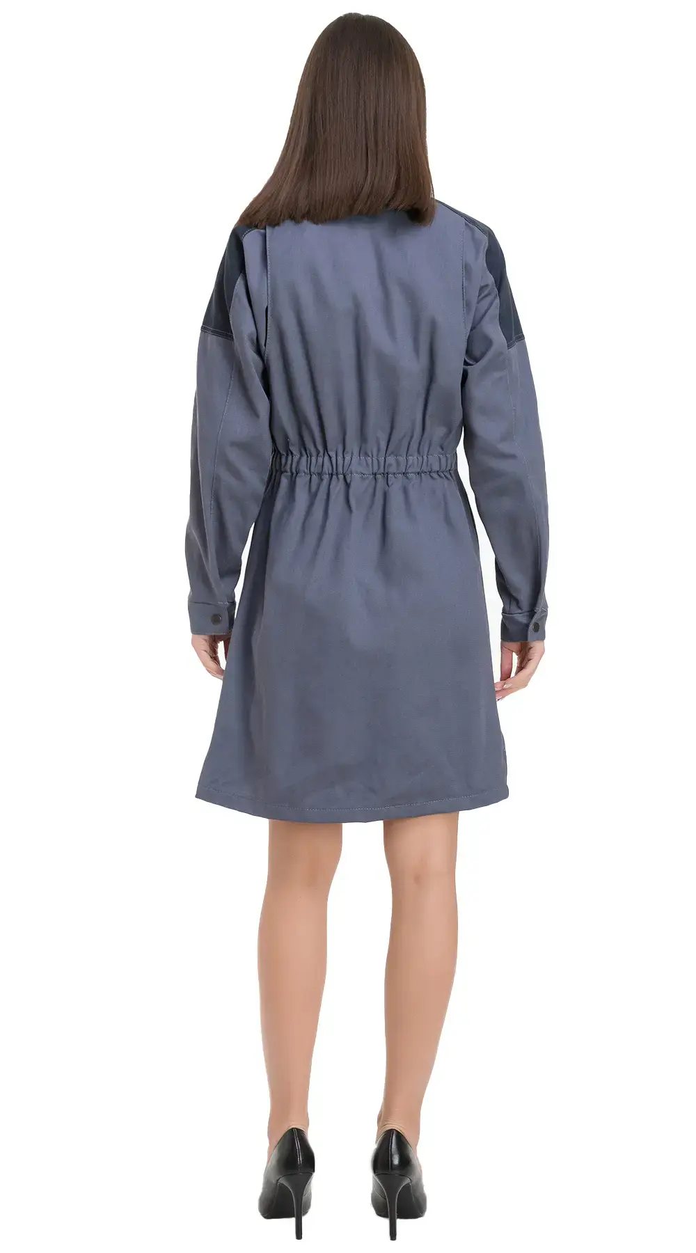 Халат женский летний "Леди Технолог" (светло-серый/темно-серый)