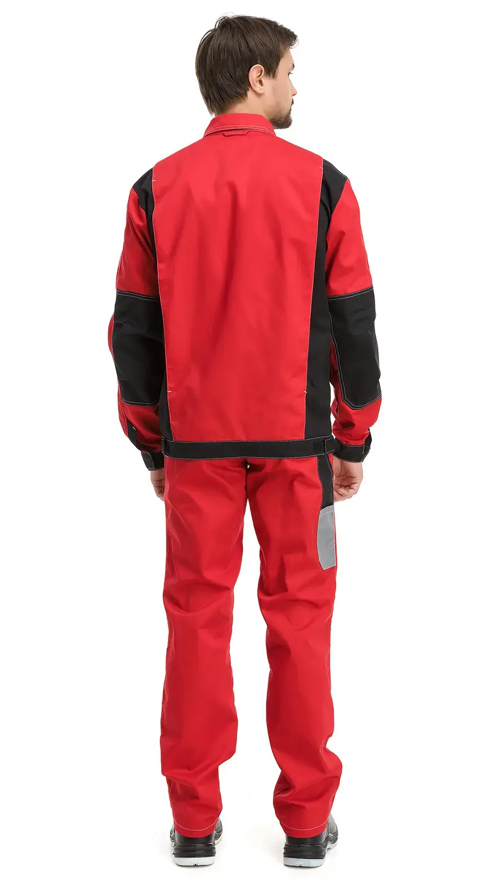 Костюм рабочий мужской летний RONTA KS212 с полукомбинезоном красный, серый, черный Костюм рабочий мужской летний RONTA KS212 с полукомбинезоном красный, серый, черный