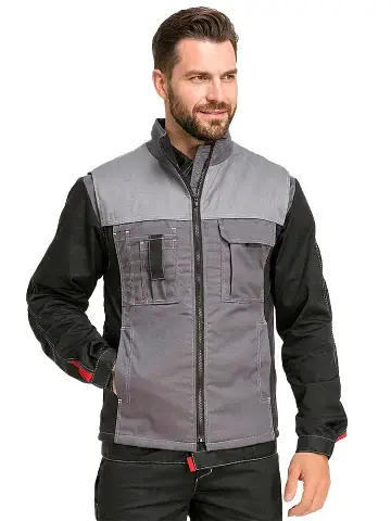 Жилет рабочий мужской утепленный зимний RONTA JT3086 темно-серый, светло-серый, черный