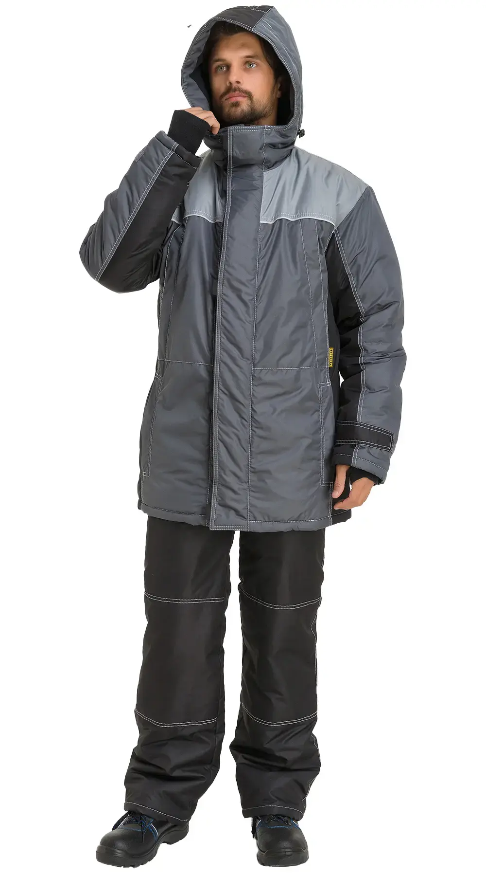 Куртка рабочая мужская зимняя утепленная RONTA KR930 темно-серая, черная, светло-серая