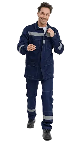 Костюм рабочий мужской летний RONTA KS802 с полукомбинезоном темно-синий