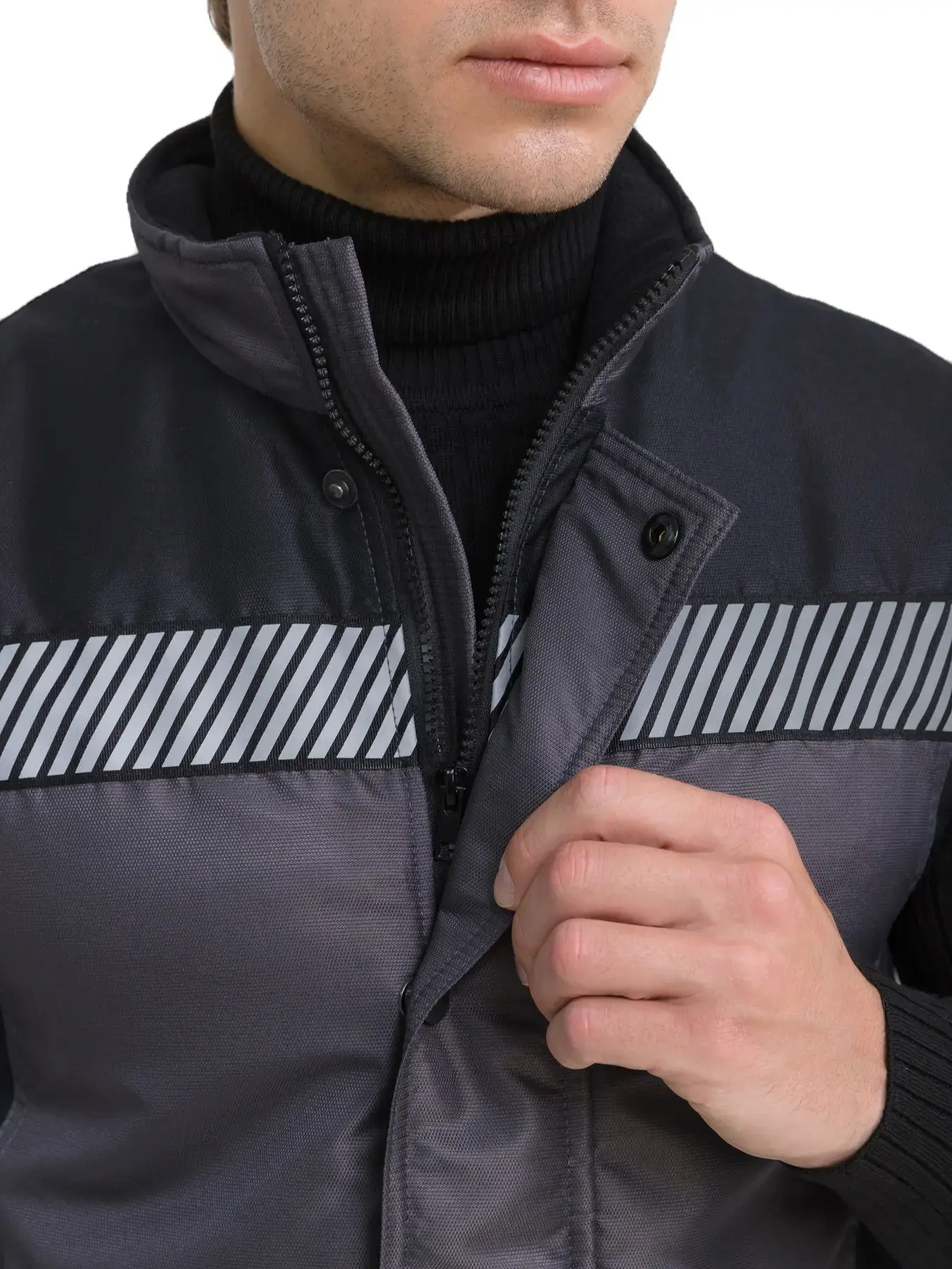 Жилет рабочий мужской утепленный зимний RONTA JT3085 темно-серый, черный