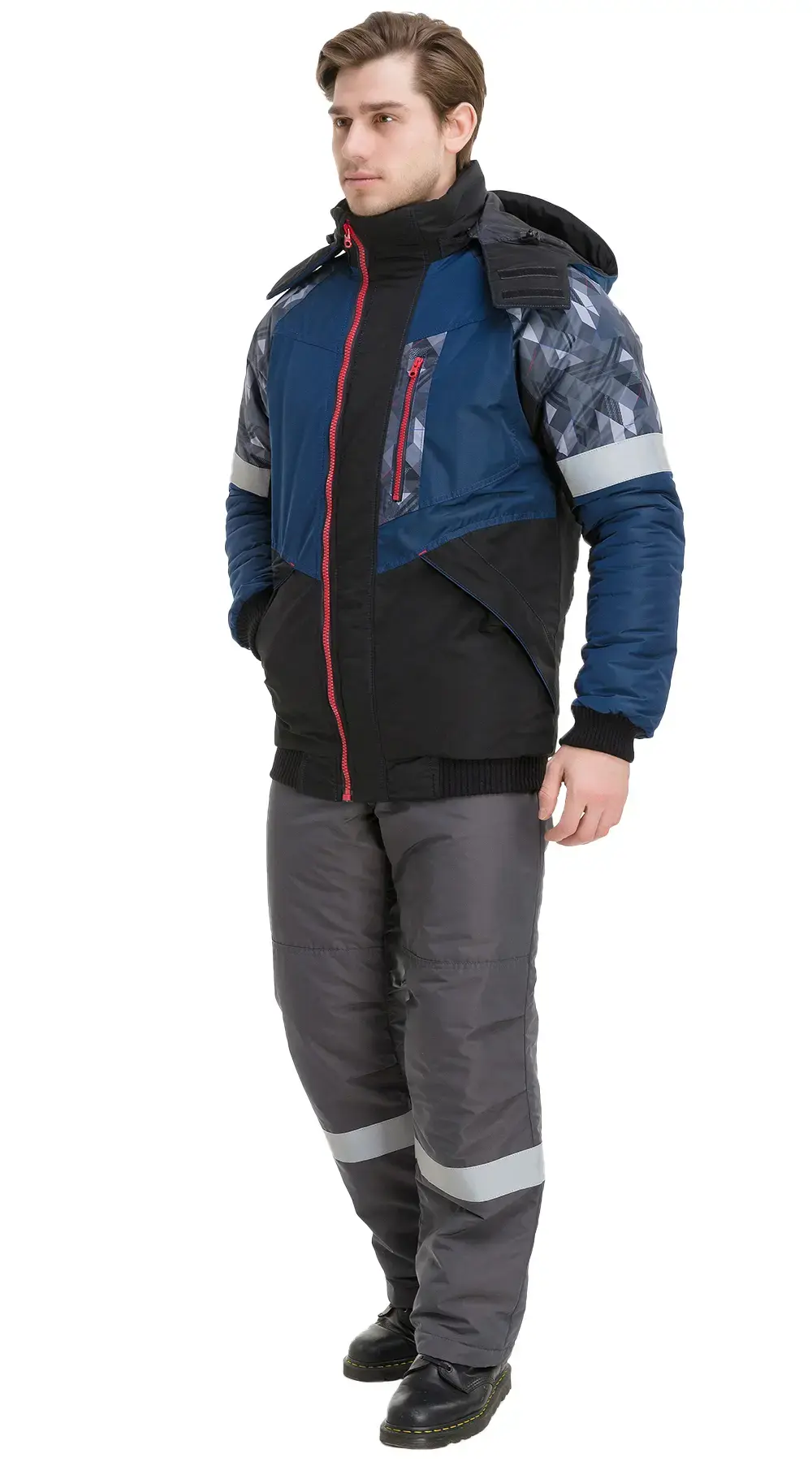 Куртка рабочая мужская зимняя утепленная Восток-Сервис "Конструктор" черная, синяя