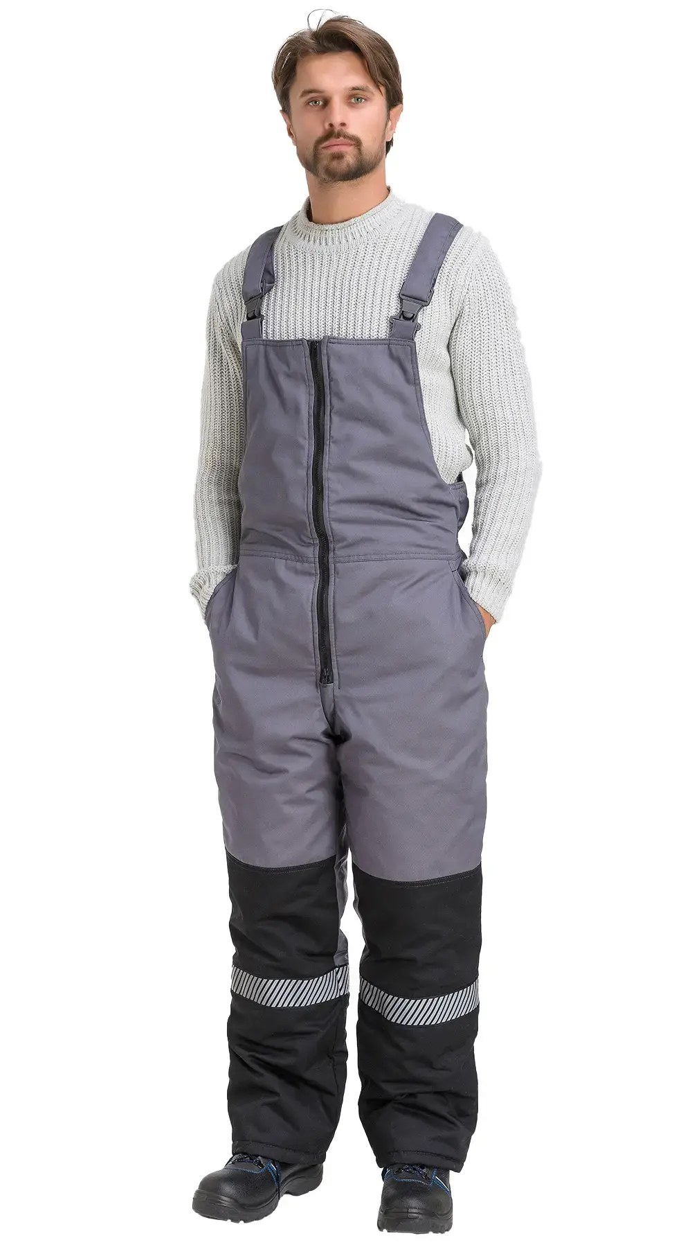 Костюм рабочий мужской утепленный зимний RONTA KS581 с СОП темно-серый, красный, черный