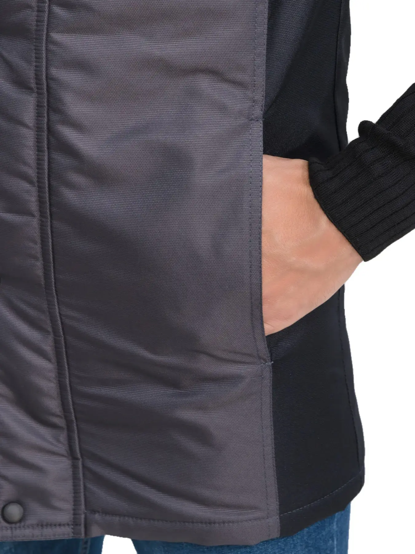 Жилет рабочий мужской утепленный зимний RONTA JT3085 темно-серый, черный