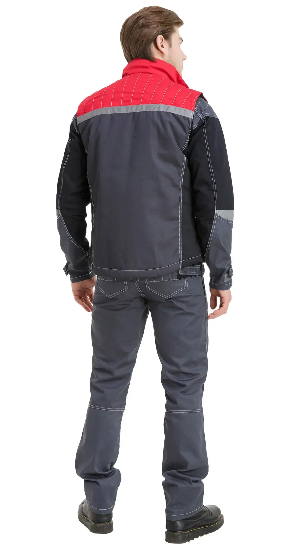Жилет рабочий мужской утепленный зимний RONTA JT1002 темно-серый, красный, черный