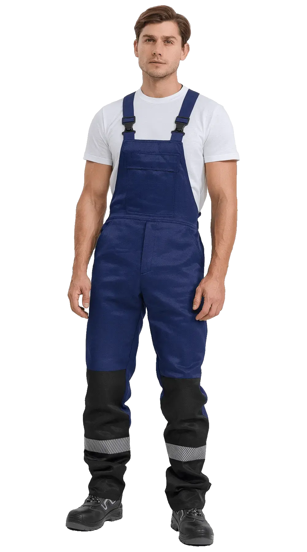 Костюм рабочий мужской летний RONTA KS812 с полукомбинезоном темно-синий, черный