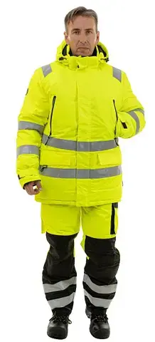 Зимняя сигнальная куртка-парка BRODEKS KW220, желтый/черный Зимняя сигнальная куртка-парка BRODEKS KW220, желтый/черный