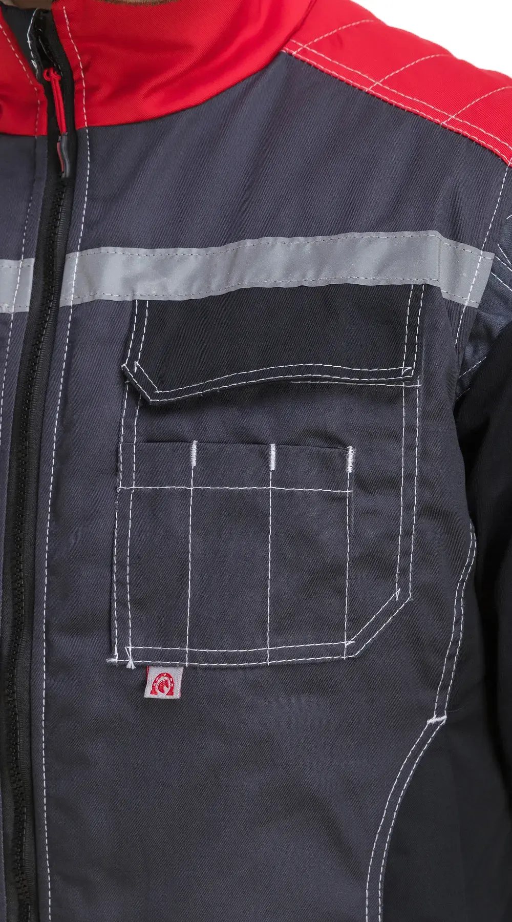 Жилет рабочий мужской утепленный зимний RONTA JT1002 темно-серый, красный, черный