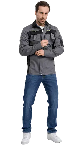 Куртка рабочая мужская летняя RONTA KR203 темно-серый, черный, лаймовый Куртка рабочая мужская летняя RONTA KR203 темно-серый, черный, лаймовый