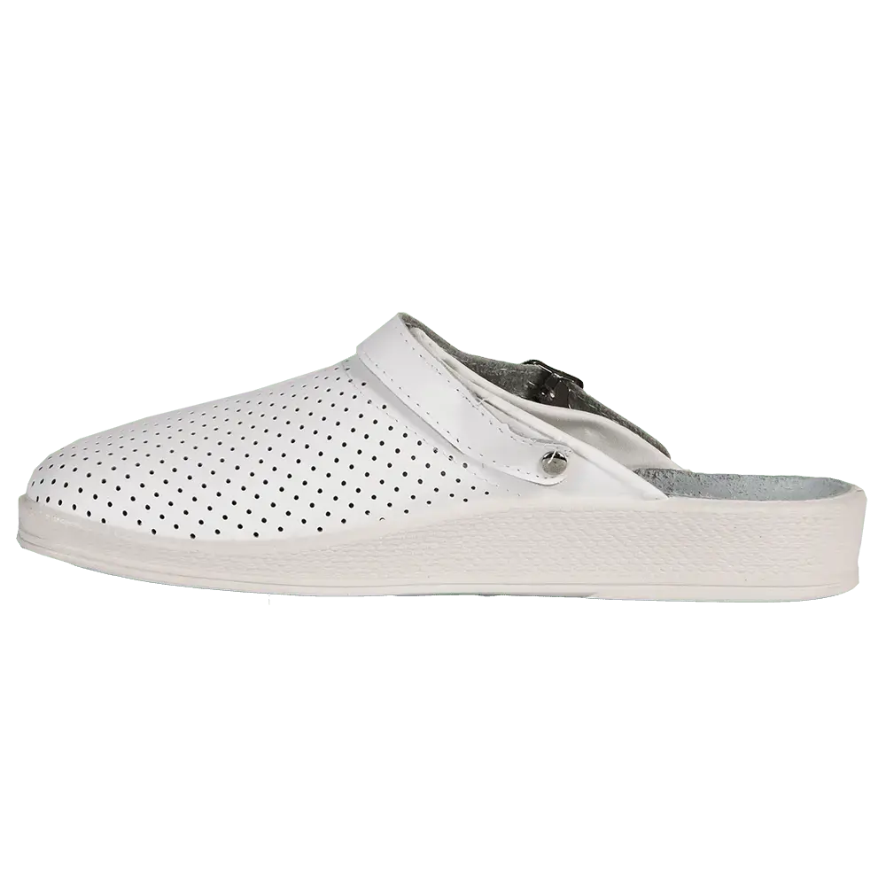 Сабо мужские кожаные белые