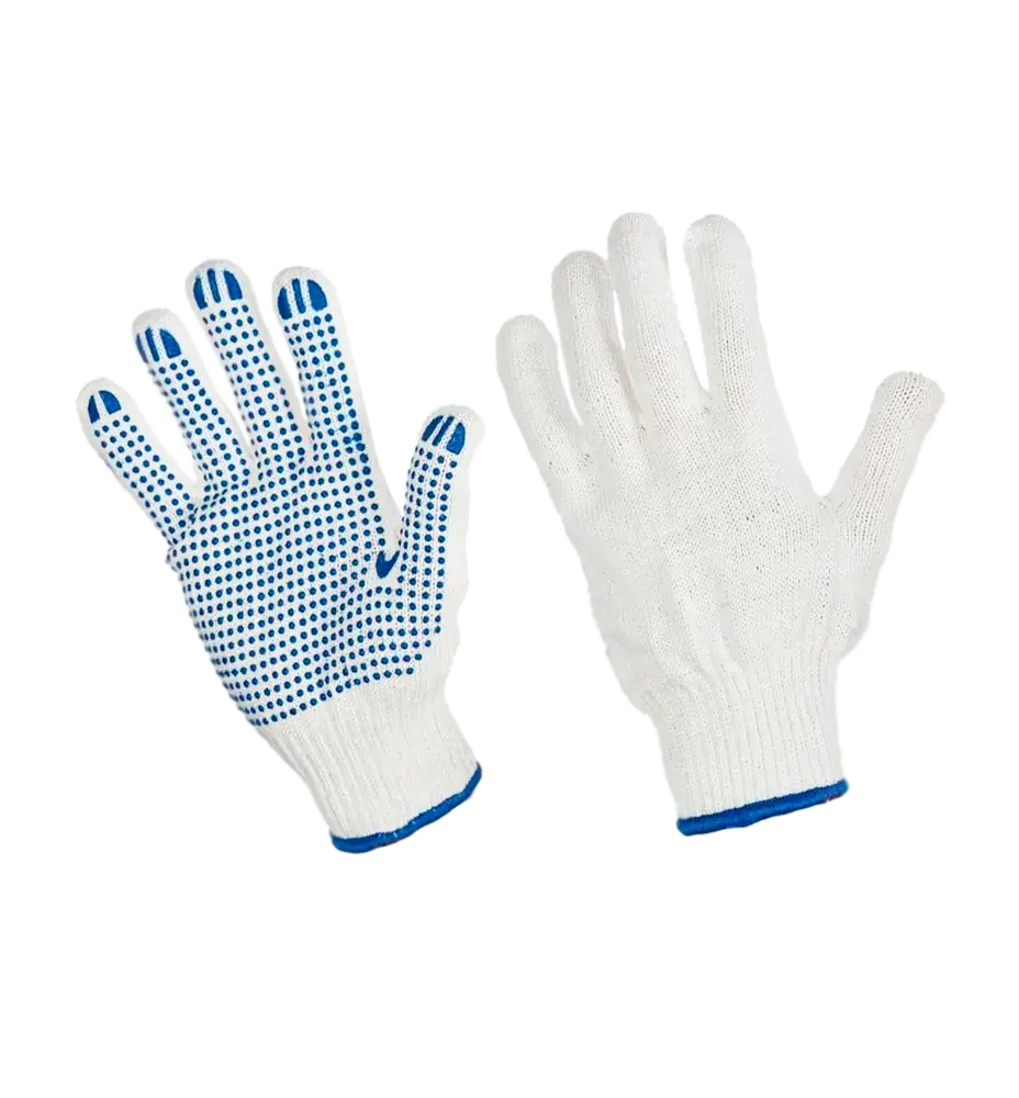 Перчатки трикотажные 3-х нитки с ПВХ (точка)