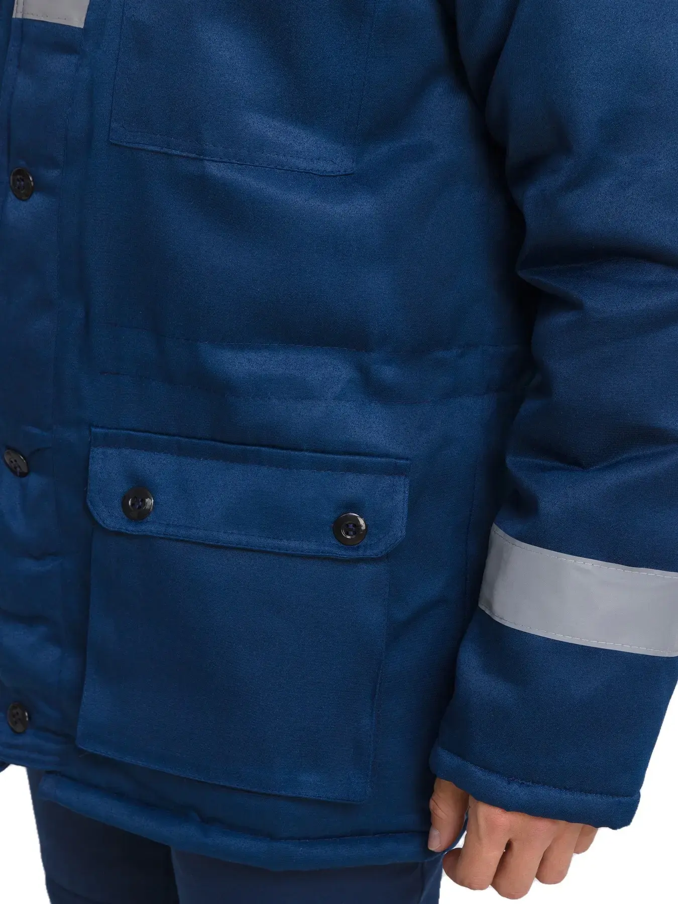 Костюм рабочий мужской утепленный зимний RONTA KS241 с полукомбинезом темно-синий, васильковый