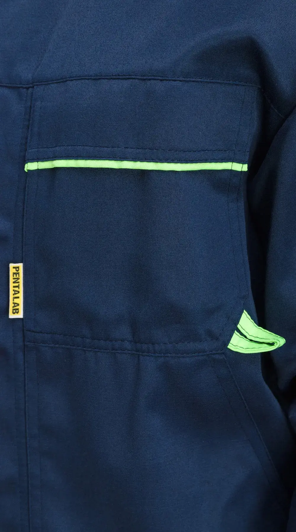 Костюм рабочий мужской летний RONTA KS622 с полукомбинезоном темно-синий, лаймовый