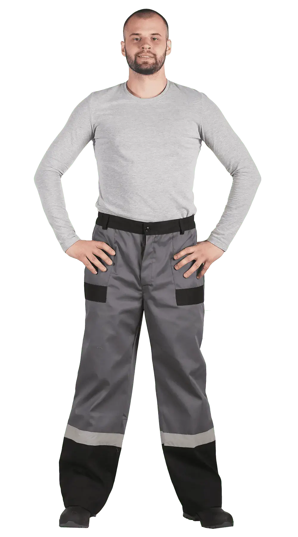 Костюм рабочий мужской летний RONTA KSVIVAT с брюками светло-серый, черный, красный