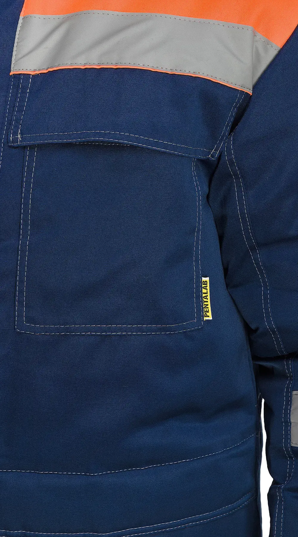 Куртка рабочая мужская зимняя утепленная RONTA KR241 темно-синяя, оранжевая