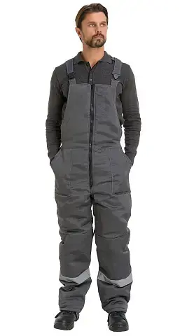Полукомбинезон рабочий мужской зимний утепленный RONTA PL241 темно-серый Полукомбинезон рабочий мужской зимний утепленный RONTA PL241 темно-серый
