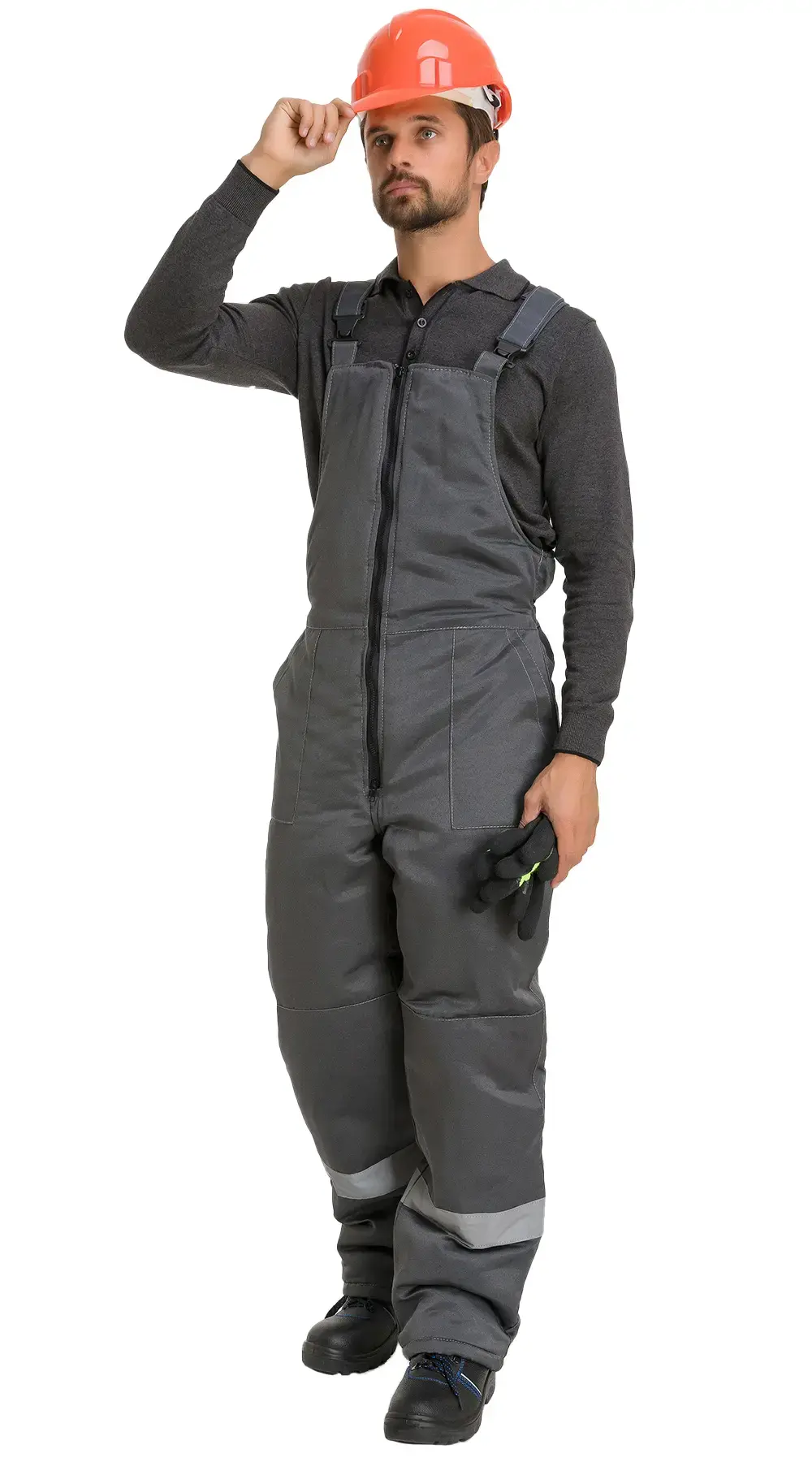 Костюм рабочий мужской утепленный зимний RONTA KS241 темно-серый, красный