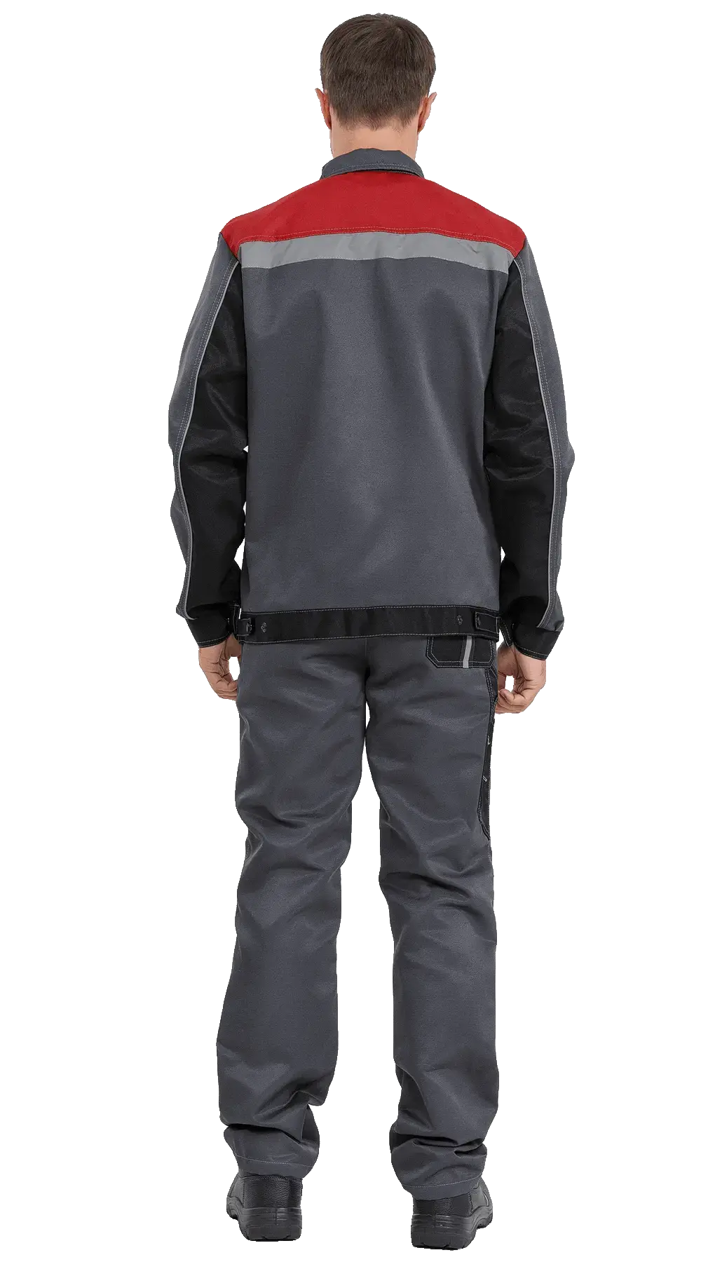 Костюм рабочий мужской летний RONTA KS806 с брюками темно-серый, черный, красный