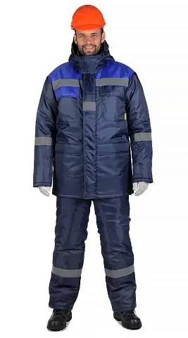 Костюм рабочий мужской утепленный зимний RONTA KS912 с полукомбинезоном (темно-синий/васильковый) Костюм рабочий мужской утепленный зимний RONTA KS912 с полукомбинезоном (темно-синий/васильковый)