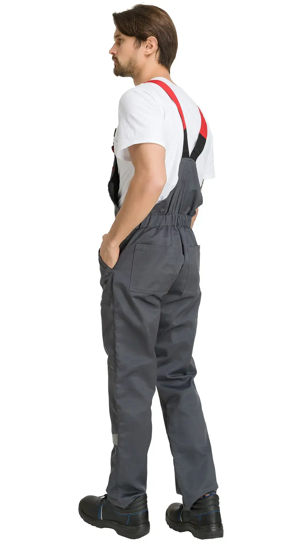 Костюм рабочий мужской летний RONTA KS591 с полукомбинезоном темно-серый, красный Костюм рабочий мужской летний RONTA KS591 с полукомбинезоном темно-серый, красный