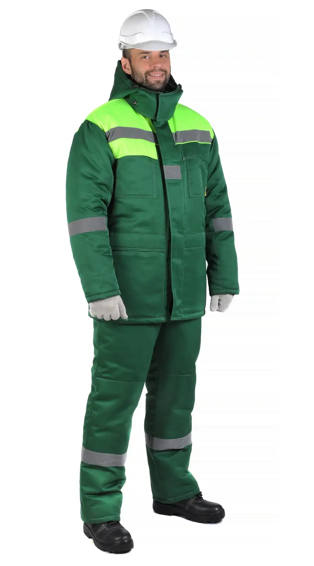 Куртка рабочая мужская зимняя утепленная RONTA KR241 темно-зеленая, лаймовая