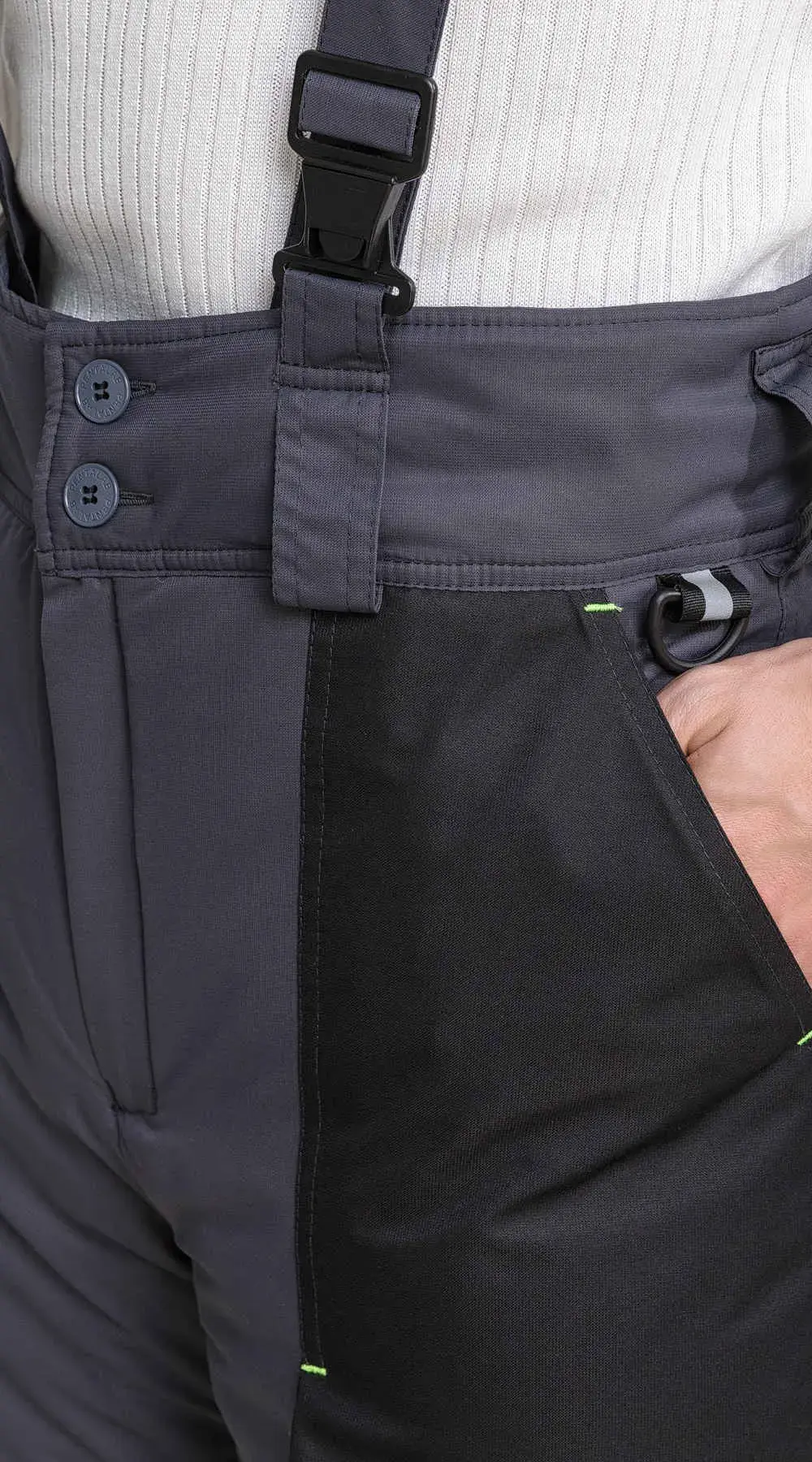 Костюм рабочий мужской утепленный зимний RONTA KS930 MEMBRANE темно-серый, черный, лаймовый