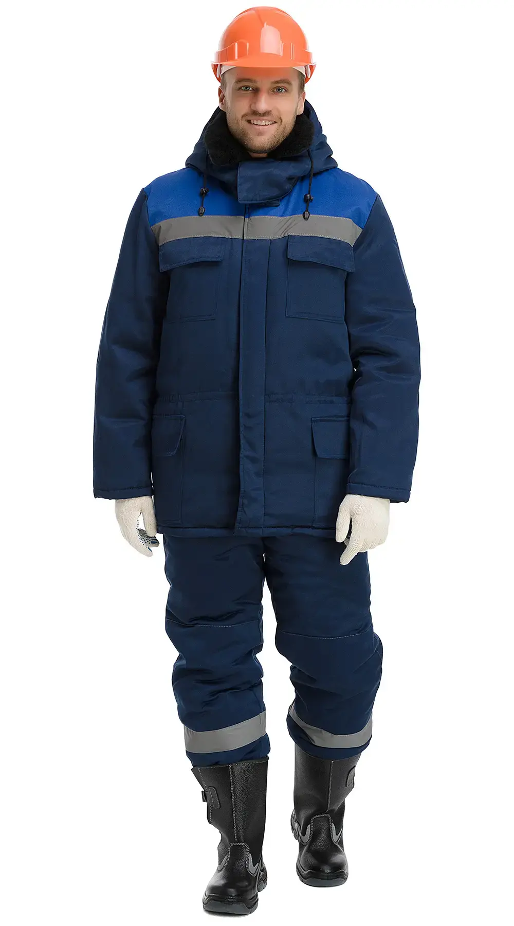 Куртка рабочая мужская зимняя утепленная RONTA KR951 темно-синяя, васильковая