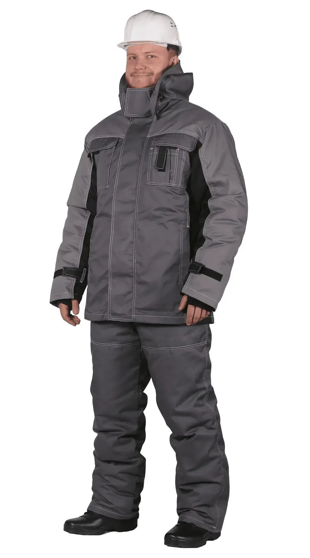 Куртка рабочая мужская зимняя утепленная RONTA KR581 темно-серая, светло-серая, черная